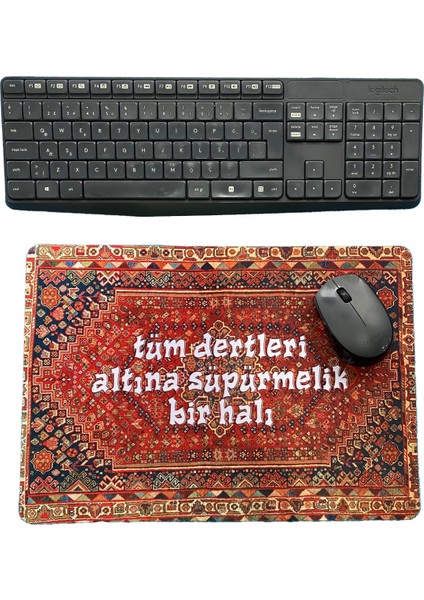 Tüm Dertleri Altına Süpürmelik Bir Halı Desen Baskılı Mouse Pad (28X40 cm )
