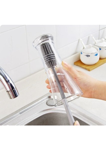 Uzun Saplı Silikon Biberon ve Kavanoz Yıkama Fırçası fırsatları