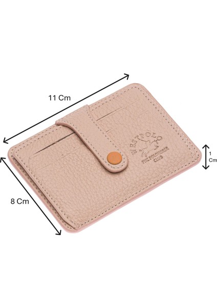 Carpi Çok Bölmeli Unisex Hakiki Flötr Deri Kartlık - Pudra