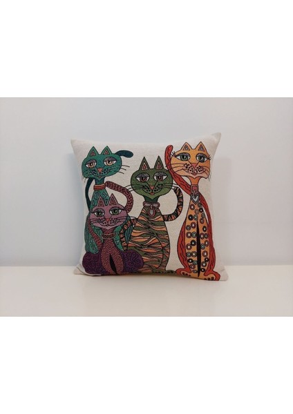 Goblen Dokuma Kediler 3 Adet Kırlent Kılıf fiyatları