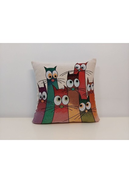 Goblen Dokuma Kediler 3 Adet Kırlent Kılıf fırsatları