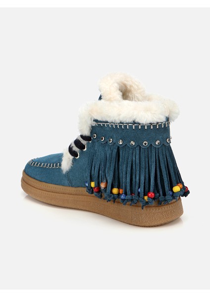 Aello Petrol Mavi Kadın Süet Bot modelleri