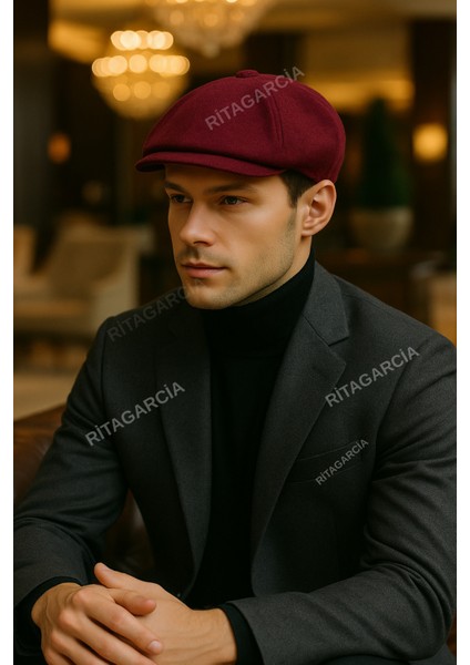 Erkek Kasket Peaky Blinders Kaşe Kumaş Şapka Kasket