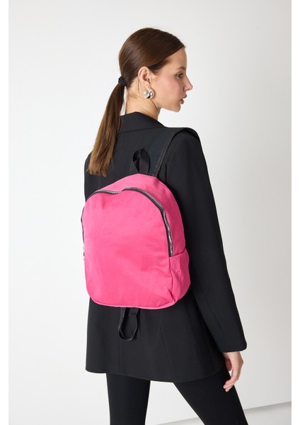 Powerspeed Kadın Fuşya Minimal Tasarım Kumaş Sırt Çantası