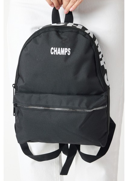 Powerspeed Kadın Siyah Önü Fermuarlı Baskılı Kumaş Sırt Çantası modelleri