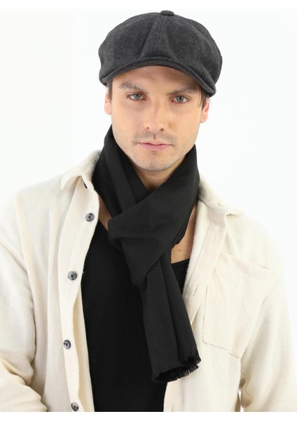 Erkek Antrasit Kasket Peaky Blinders Kaşe Kumaş Şapka Kasket fiyatları