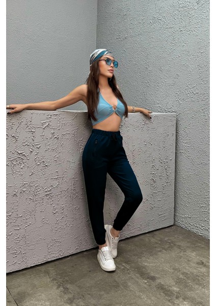 Kadın Yüksek Bel Likralı Jogger Beli Lastikli Pantolon fırsatları