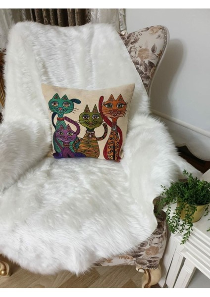 Goblen Kedi Kırlent Kılıfı fırsatları
