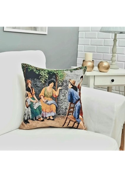 Goblen Dokuma Vintage Kırlent Kılıf