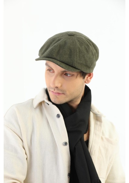 Erkek Haki Kasket Peaky Blinders Kaşe Kumaş Şapka Kasket fırsatları