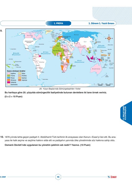 8. Sınıf Tüm Dersler 1. Dönem 1. Yazılı Kitabı fiyatları