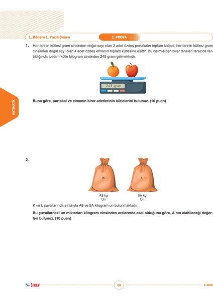 8. Sınıf Tüm Dersler 1. Dönem 1. Yazılı Kitabı indirimleri