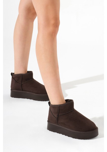 Kadın Kahve Kalın Poli Taban Içi Kürklü Süet Görünümlü Bot fırsatları