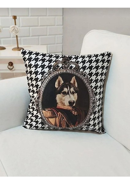 Alaska Prens Köpek Kaz Ayağı Desen Kırlent Kılıfı modelleri