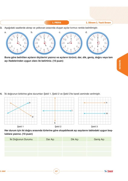 5. Sınıf Tüm Dersler 1. Dönem 1. Yazılı Kitabı fırsatları