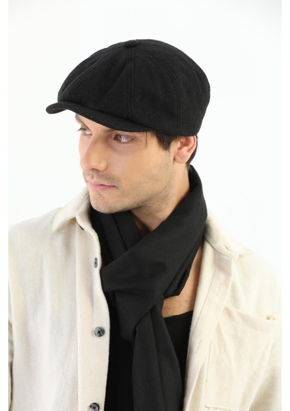 Erkek Siyah Kasket Peaky Blinders Kaşe Kumaş Şapka Kasket modelleri