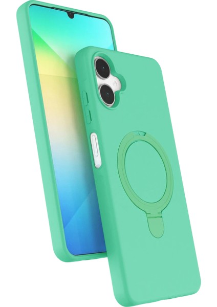 Resveq Newface Samsung Galaxy A06 Regal Magsafe Standlı Kapak - Yeşil