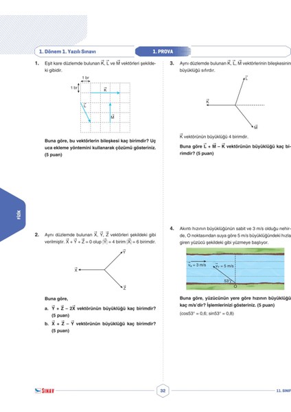 11. Sınıf Sayısal Tüm Dersler 1. Dönem 1. Yazılı Kitabı modelleri