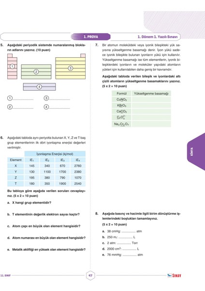 11. Sınıf Sayısal Tüm Dersler 1. Dönem 1. Yazılı Kitabı fırsatları