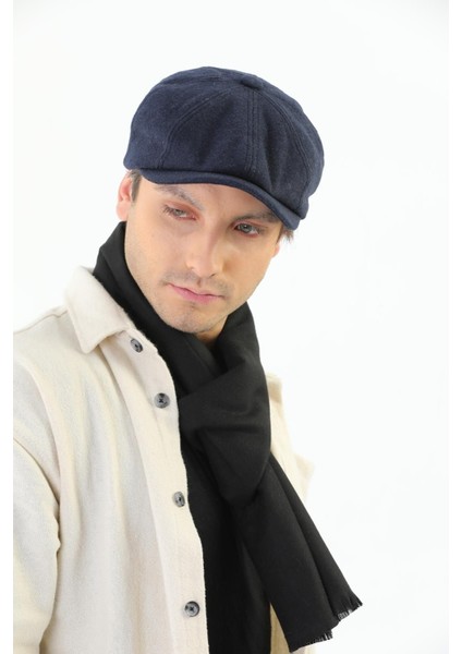 Erkek Lacivert Kasket Peaky Blinders Kaşe Kumaş Şapka Kasket fırsatları