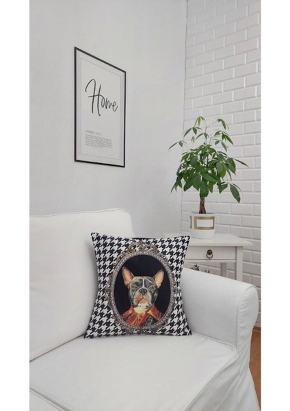 Köpek Kaz Ayağı Desen Kırlent Kılıfı fırsatları