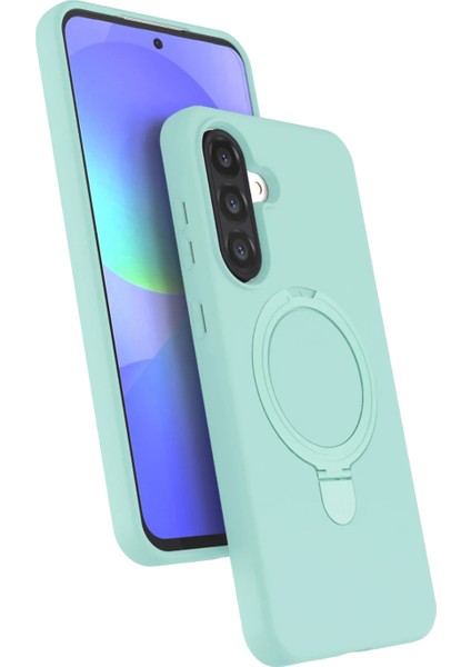 Resveq Newface Samsung Galaxy A56 Regal Magsafe Standlı Kapak - Su Yeşili