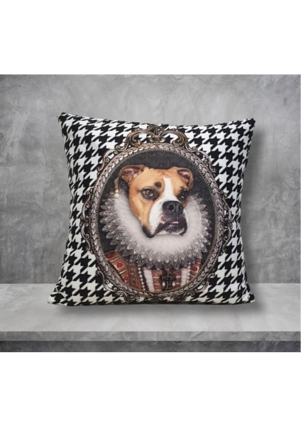 Kraliyet Boksör Kaz Ayağı Desen Kırlent Kılıfı fiyatları