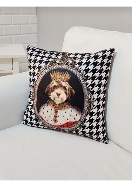 Cockapoo Prens Kaz Ayağı Desen Kırlent Kılıfı modelleri