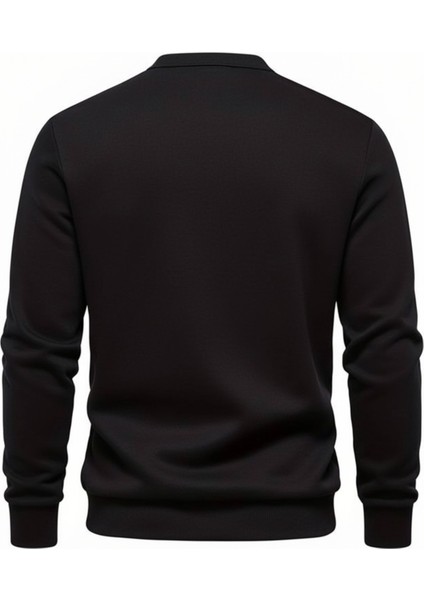 Erkek Retro Renk Bloklu Pamuklu Gömlek Yaka Sweatshirt fiyatları