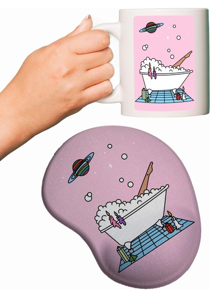 Relax Baskılı Bilek Destekli Mouse Pad + Kupa Bardak Mug