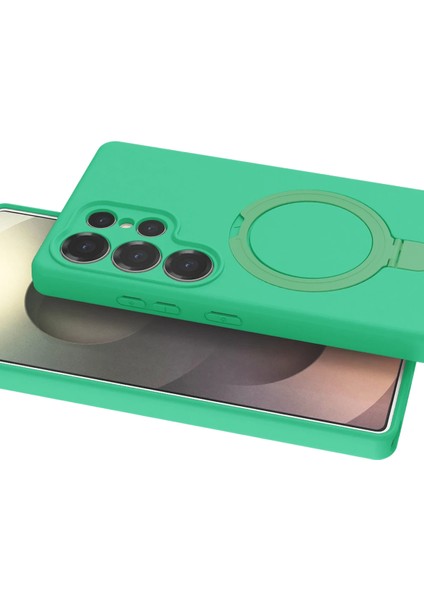 Resveq Newface Samsung Galaxy S24 Ultra Regal Magsafe Standlı Kapak - Yeşil fırsatları