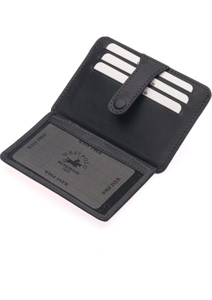 Carpi Kağıt Para Bölmeli Unisex Crazy Eskitme Hakiki Deri Kartlık - Siyah modelleri