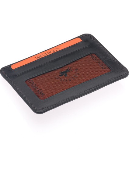 Carpi Kağıt Para Bölmeli Unisex Crazy Eskitme Hakiki Deri Kartlık - Siyah fırsatları