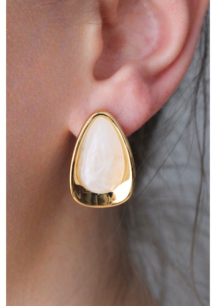 Akrilik Taşlı Damla Model Küpe