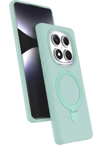 Resveq Newface Xiaomi Redmi Note 14 Pro 5g Regal Magsafe Standlı Kapak - Su Yeşili