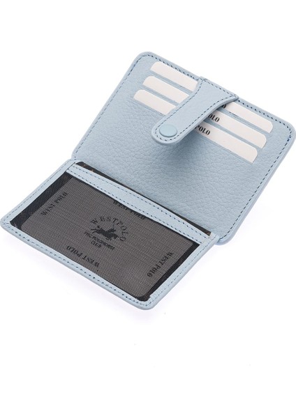 Carpi Kağıt Para Bölmeli Unisex Crazy Eskitme Hakiki Deri Kartlık - Buz Mavisi modelleri