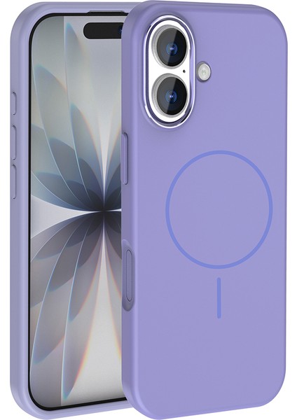 iPhone 17 Uyumlu Kılıf Edi Silikon M-Safe Şarj Özellikli Lila