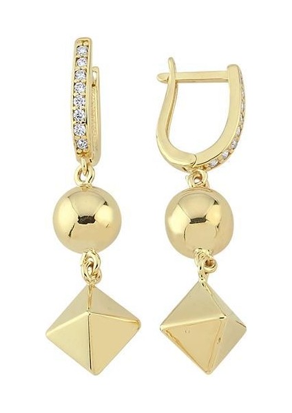 Altın Taşlı Halka Küpe modelleri