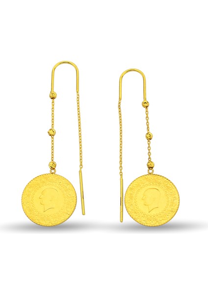 Altın Çeyrekli Küpe gramı :5,32 modelleri