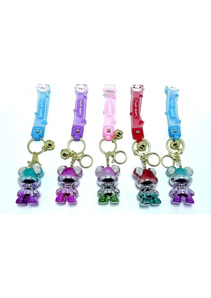 Taşlı Ayıcık Silikon Anahtarlık ALK1703 ( Lisinya )