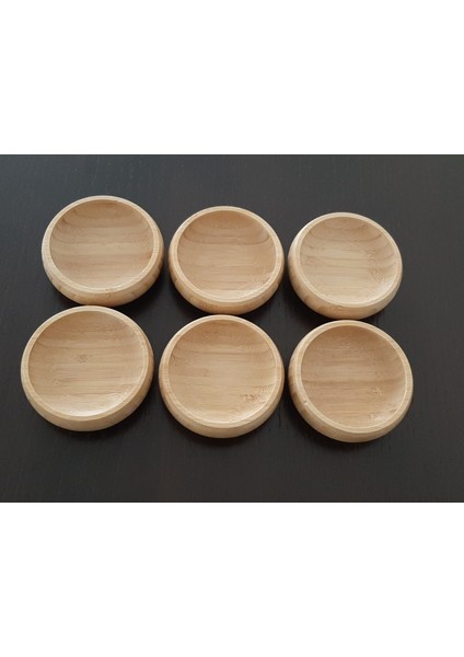 6 Adet Bambu Çerez Kasesi Bambu Kuruyemiş Tabağı- Yuvarlak Çerezlik fırsatları