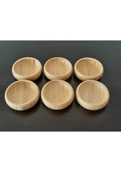 6 Adet Bambu Çerez Kasesi Bambu Kuruyemiş Tabağı- Yuvarlak Çerezlik indirimleri