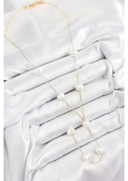 Pirinç Incili Kalp Figürlü Y Model Gold Renk Kadın Kolye - Lisinya fiyatları