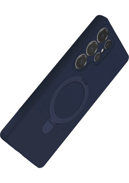 Resveq Newface Samsung Galaxy S24 Ultra Regal Magsafe Standlı Kapak - Lacivert modelleri