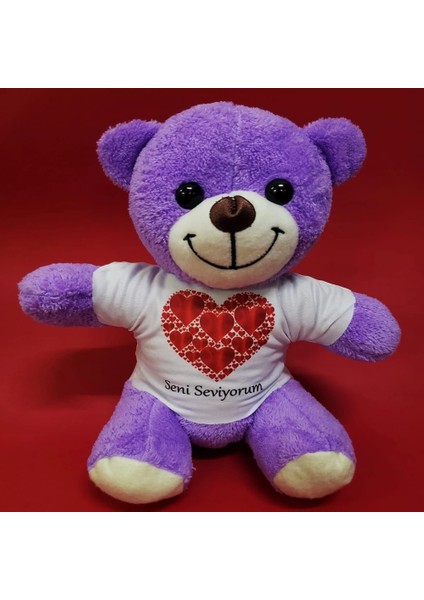 Seni Seviyorum Baskılı Tişörtlü Peluş Ayıcık ( Lisinya )