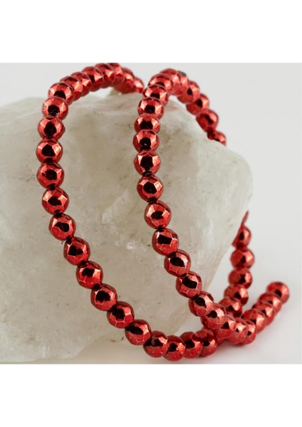 Resveq 6 mm Fasetli Hematit Taşı-Roz