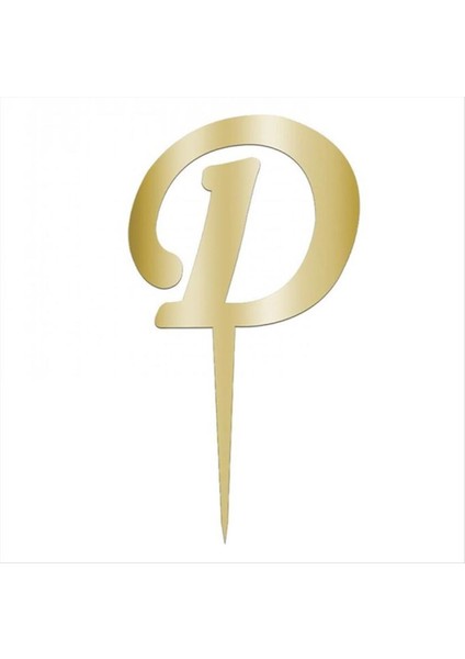 Resveq Sarı Renkli Harf Pasta ve Kek Pleksi-D