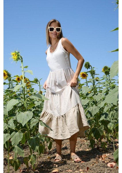 Gaia Katlı Müslin Elbise