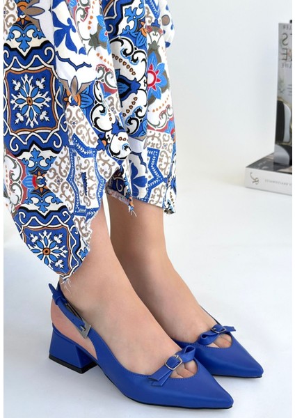 Rewat Mavi Cilt Topuklu Ayakkabı - Lisinya fiyatları