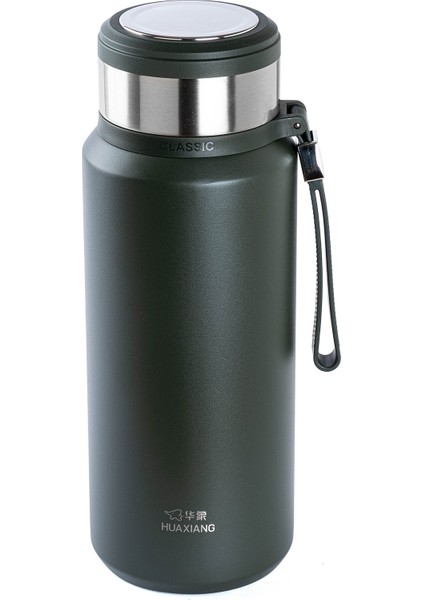 Okadı Süzgeçli Yeşil Paslanmaz Çelik Termos 1.4l